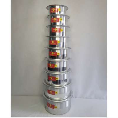 19 Pcs Silver Horse Aluminum Tope with Cover Set