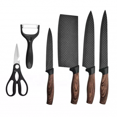 Wood Grain Pattern Kitchen Knives (6 piece)