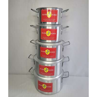 10 Pcs Silver Horse Aluminium Stock Pot Set